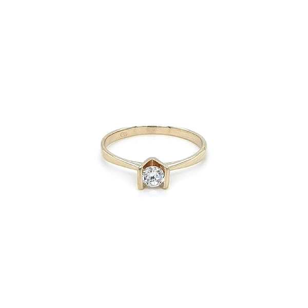Gold Verlobungsring mit Zirkon