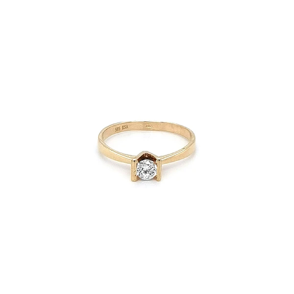Gold Verlobungsring mit Zirkon