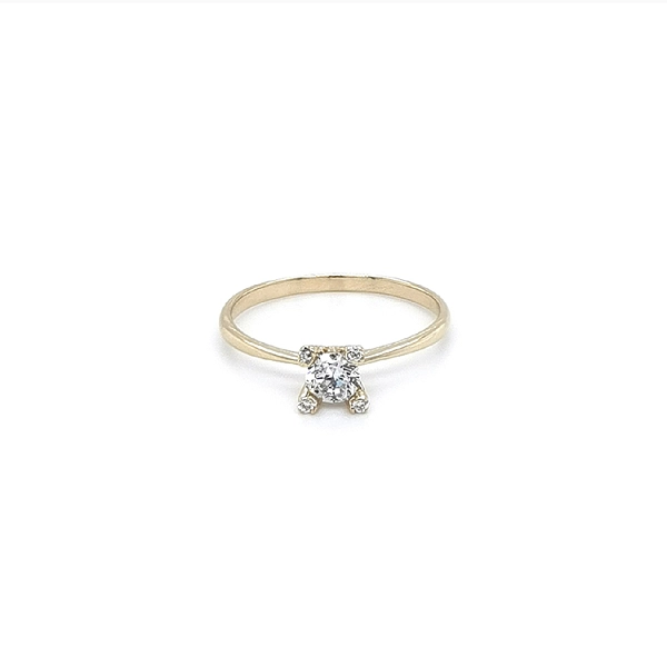 Gold Verlobungsring mit Zirkon