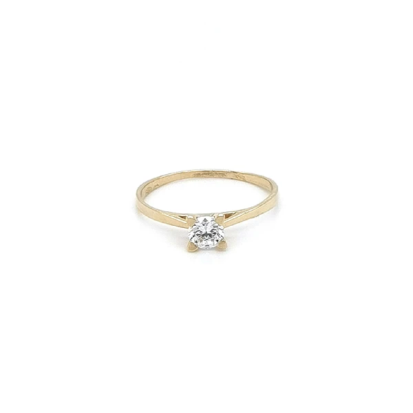 Gold Verlobungsring mit Zirkon