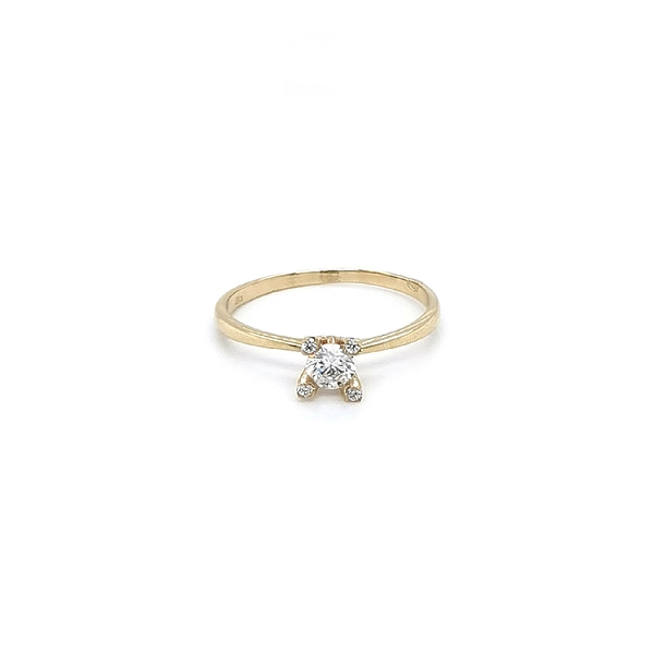Gold Verlobungsring mit Zirkonen