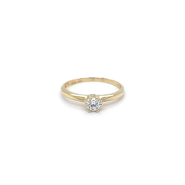 Gold Verlobungsring mit Zirkon