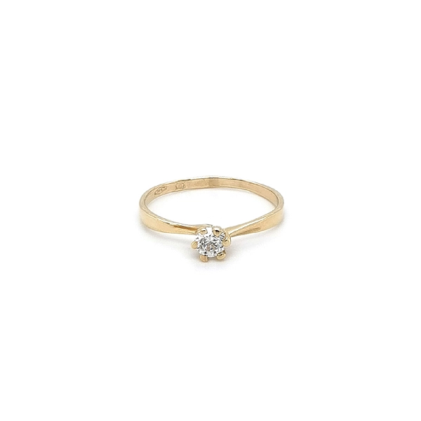 Gold Verlobungsring mit Zirkon