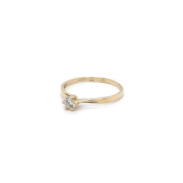 Gold Verlobungsring mit Zirkon
