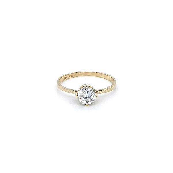 Gold Verlobungsring mit Zirkon