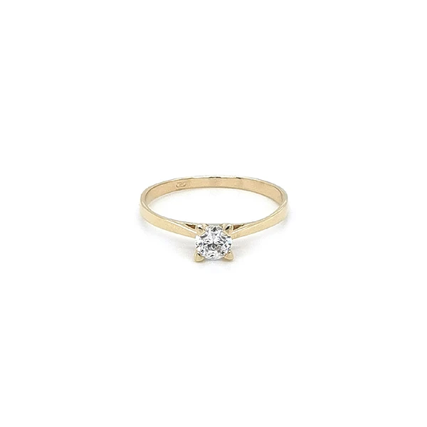 Gold Verlobungsring mit Zirkon