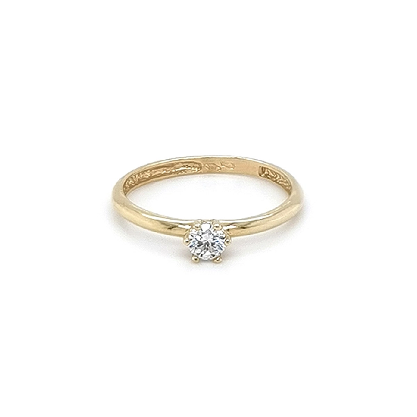 Gold Verlobungsring mit Zirkon