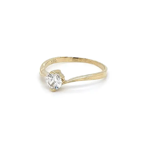 Gold Verlobungsring mit Zirkon