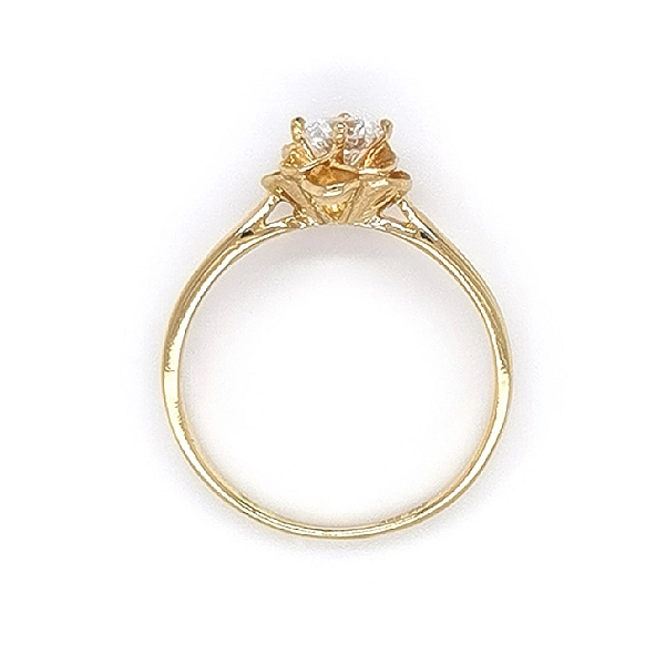 Goldring Blume mit Zirkon