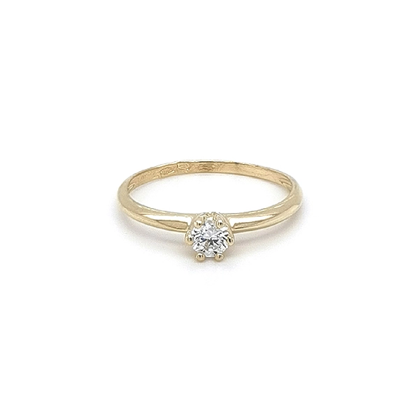 Gold Verlobungsring mit Zirkon