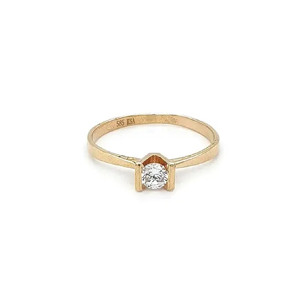 Gold Verlobungsring mit Zirkon