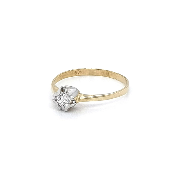 Verlobungsring mit Zirkon aus kombiniertem Gold