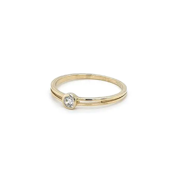 Gold Verlobungsring mit Zirkon