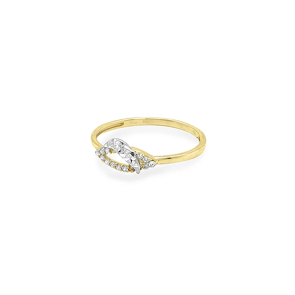 Goldring mit Zirkonen aus kombiniertem Gold