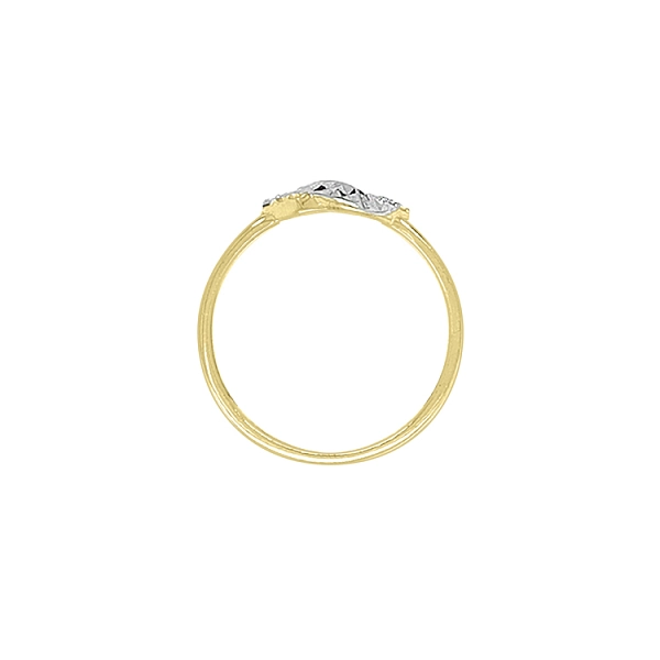 Goldring mit Zirkonen aus kombiniertem Gold