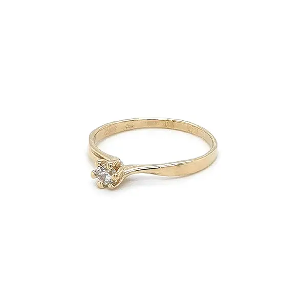 Gold Verlobungsring mit Zirkon