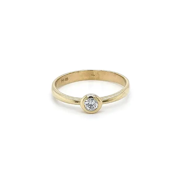 Gold Verlobungsring mit Zirkon