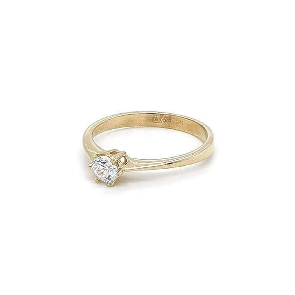 Gold Verlobungsring mit Zirkon