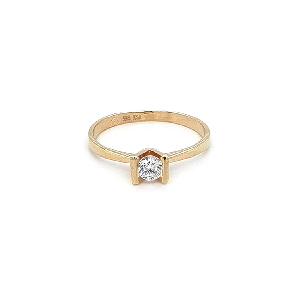 Gold Verlobungsring mit Zirkon