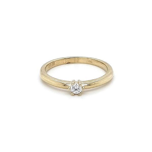 Gold Verlobungsring mit Zirkon
