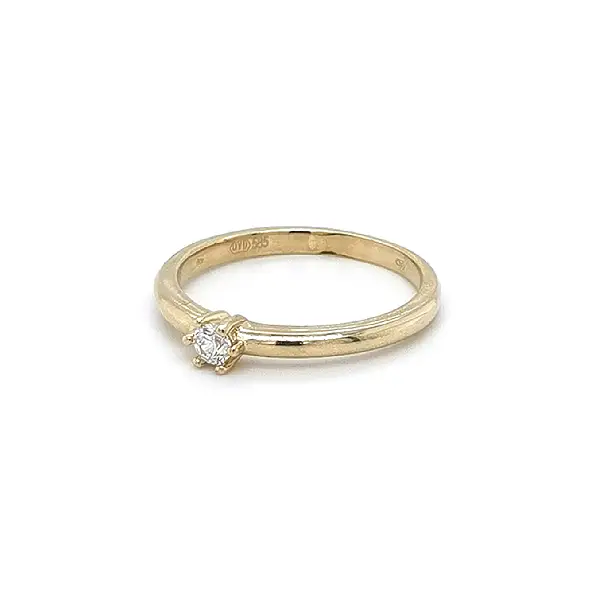 Gold Verlobungsring mit Zirkon