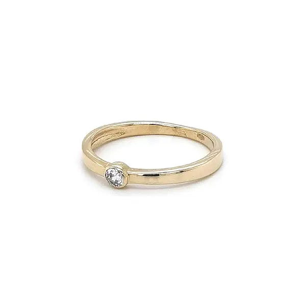 Gold Verlobungsring mit Zirkon