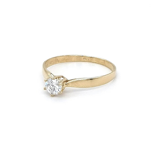 Gold Verlobungsring mit Zirkon