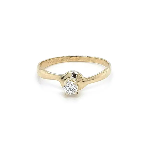 Gold Verlobungsring mit Zirkon
