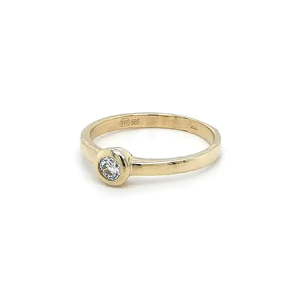 Gold Verlobungsring mit Zirkon