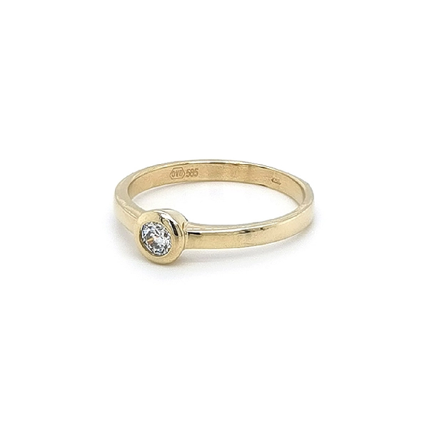 Gold Verlobungsring mit Zirkon