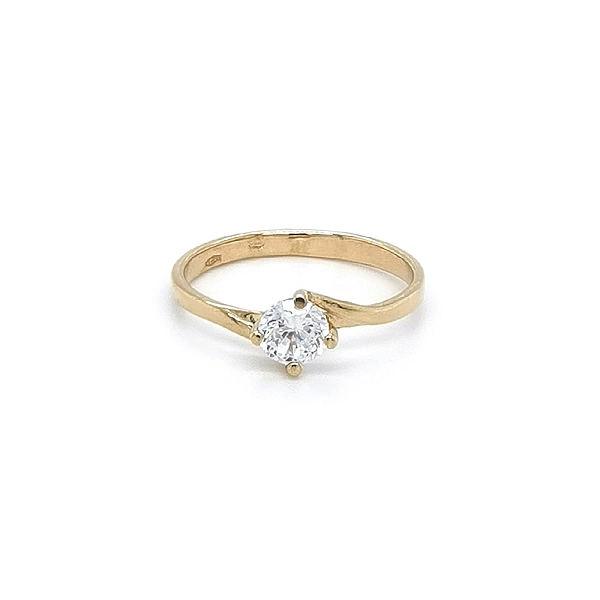 Gold Verlobungsring mit Zirkon
