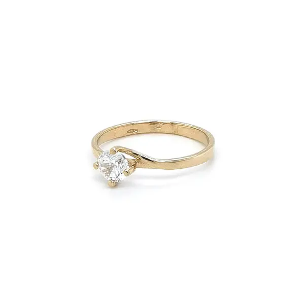 Gold Verlobungsring mit Zirkon