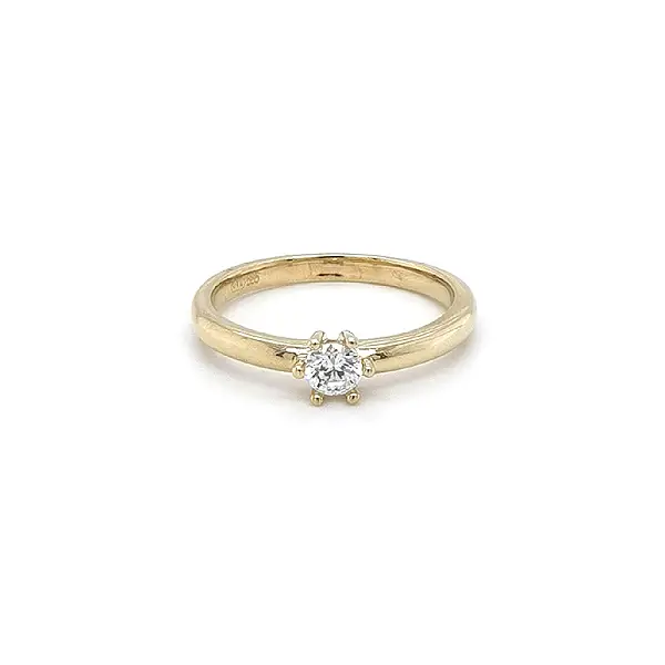 Gold Verlobungsring mit Zirkon