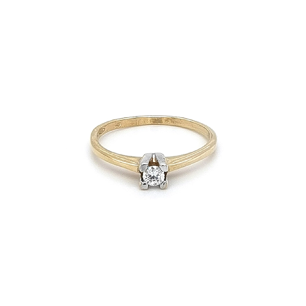 Verlobungsring mit Zirkon aus kombiniertem Gold