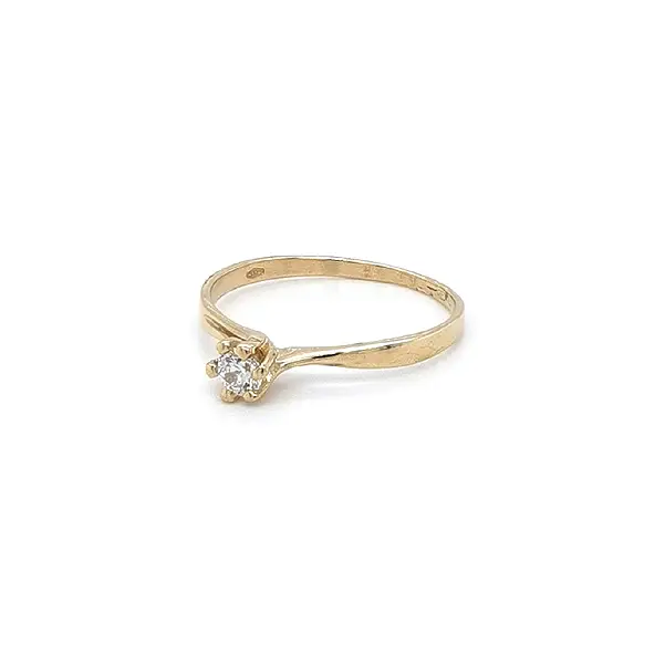 Gold Verlobungsring mit Zirkon