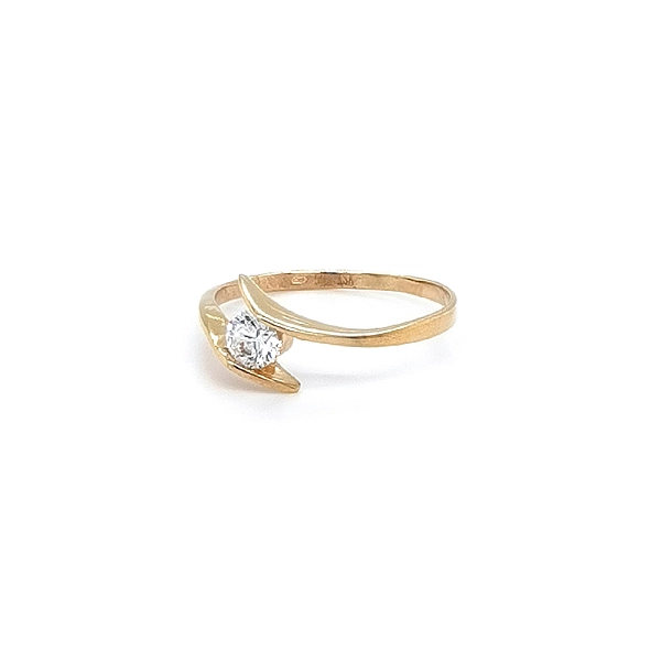 Gold Verlobungsring mit Zirkon