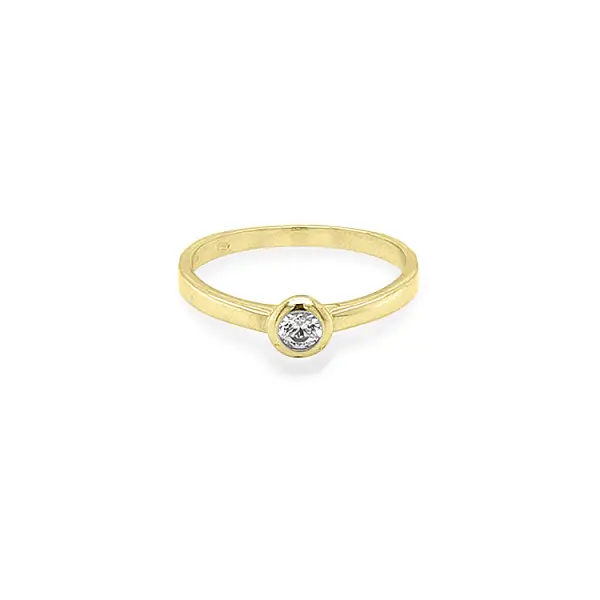 Gold Verlobungsring mit Zirkon
