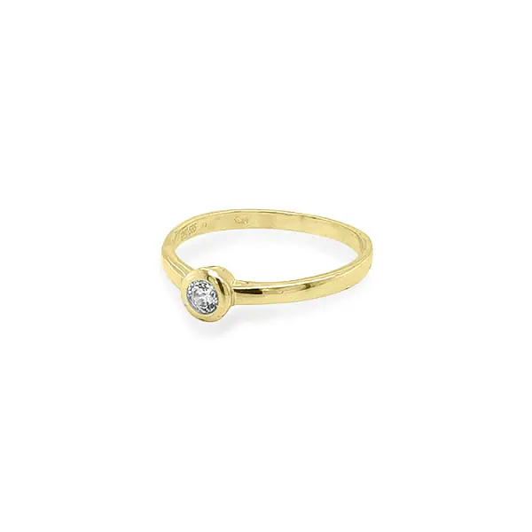 Gold Verlobungsring mit Zirkon