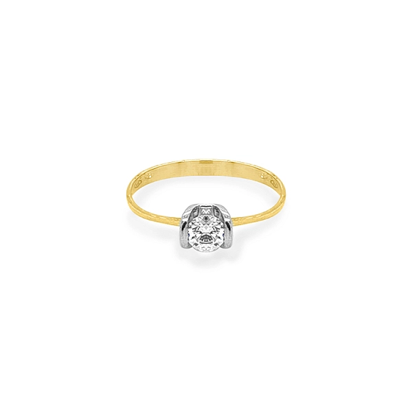 Gold Verlobungsring mit Zirkon