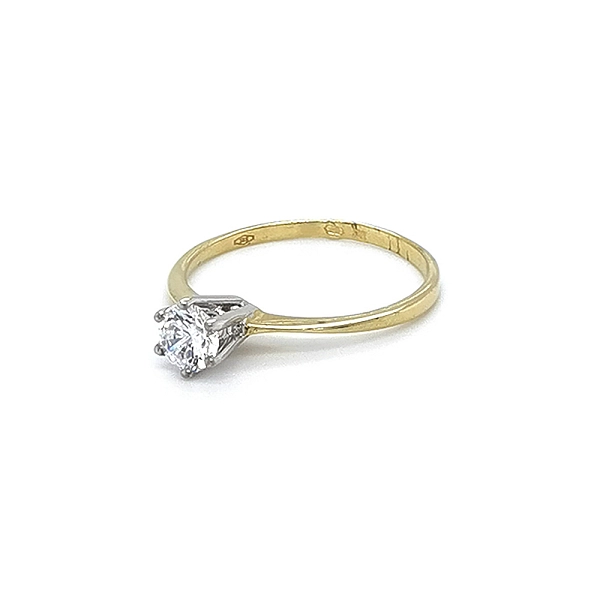Verlobungsring mit Zirkon aus kombiniertem Gold