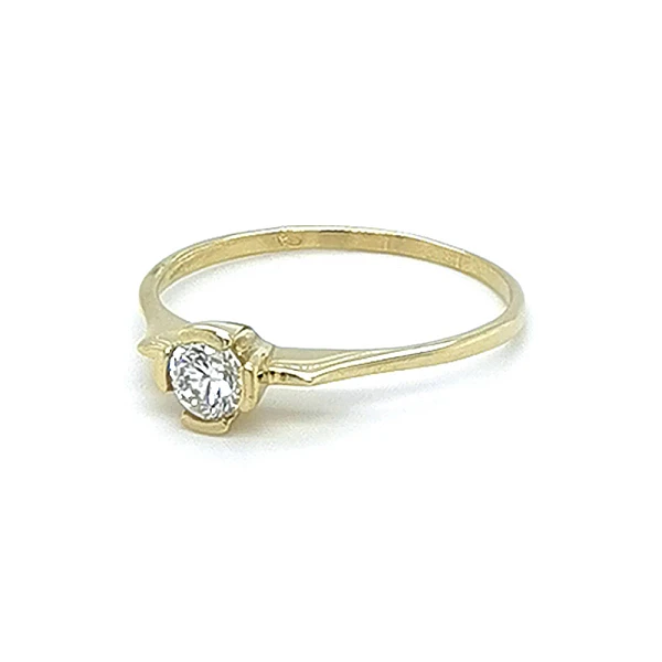 Gold Verlobungsring mit Zirkon