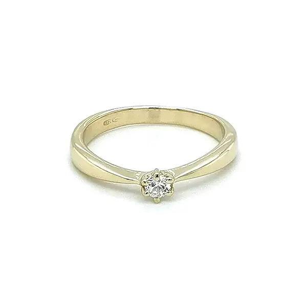 Gold Verlobungsring mit Zirkon