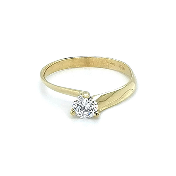 Gold Verlobungsring mit Zirkon