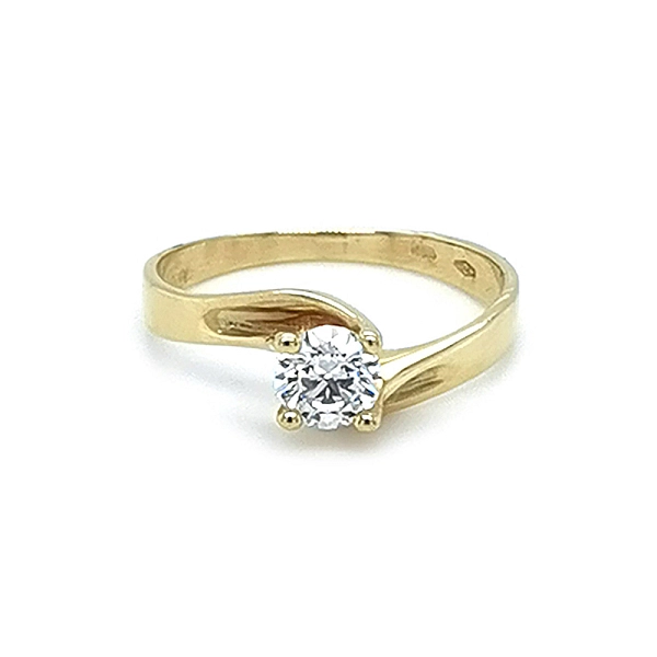 Gold Verlobungsring mit Zirkon