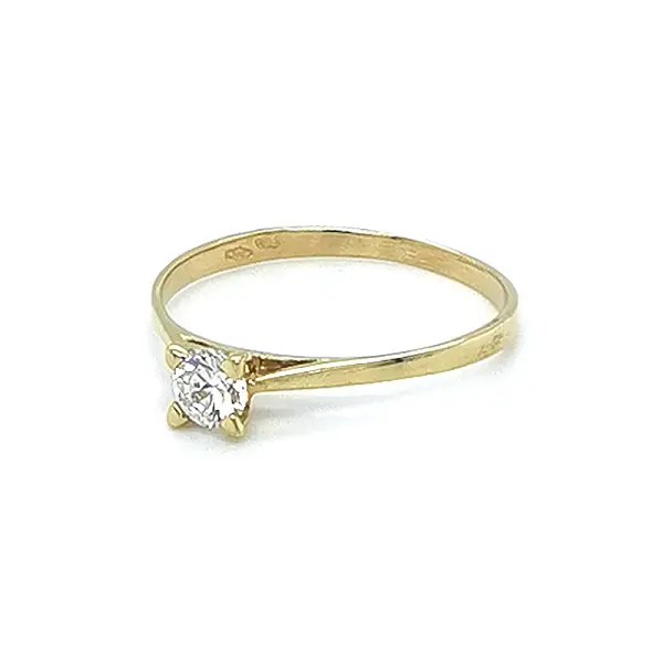 Gold Verlobungsring mit Zirkon
