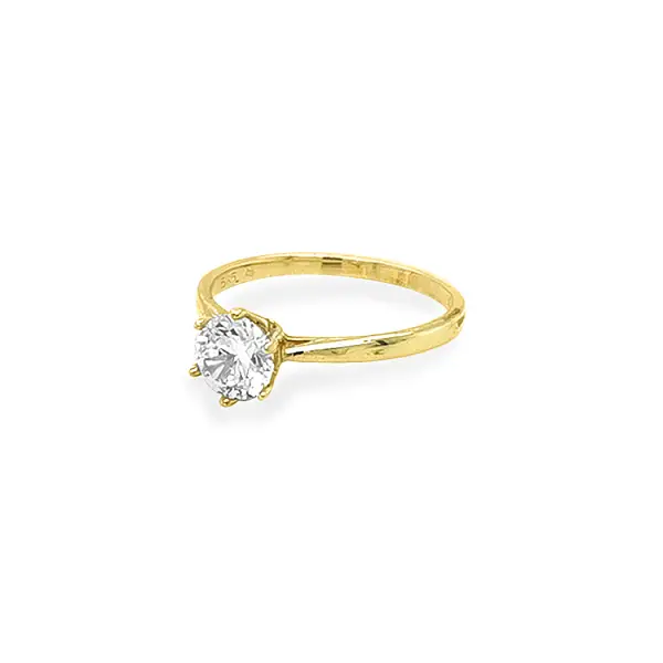 Gold Verlobungsring mit Zirkon