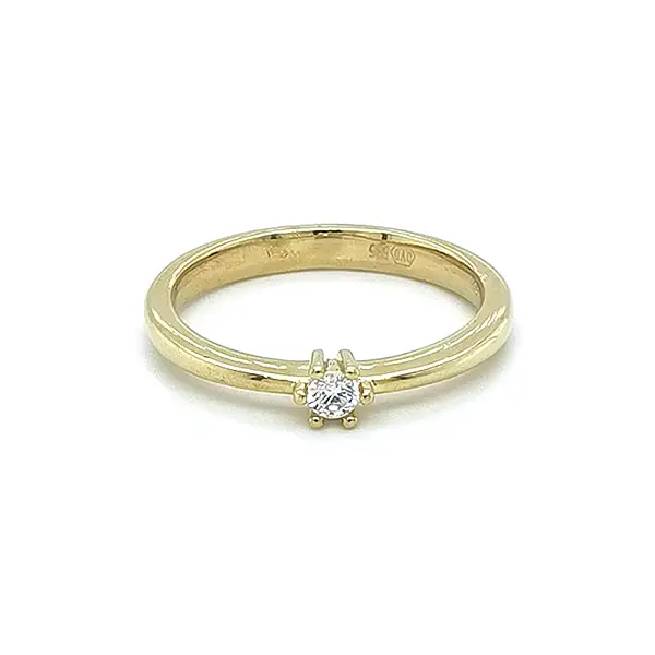 Gold Verlobungsring mit Zirkon