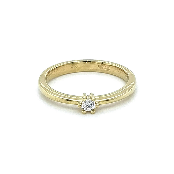 Gold Verlobungsring mit Zirkon