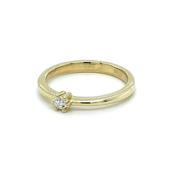 Gold Verlobungsring mit Zirkon