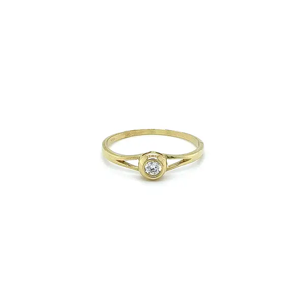 Gold Verlobungsring mit Zirkon